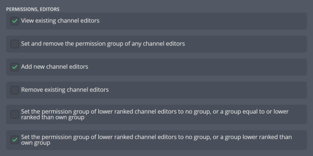Using permission groups to rank your editors