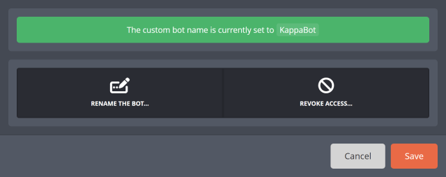 Custom bot name currently set for Twitch chat Custom bot name currently set for Twitch chat