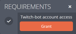 Granting the Twitch bot account access requirement Granting the Twitch bot account access requirement