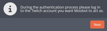 Logging in to Twitch as the Twitch bot account Logging in to Twitch as the Twitch bot account
