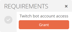 Granting the Twitch bot account access requirement Granting the Twitch bot account access requirement