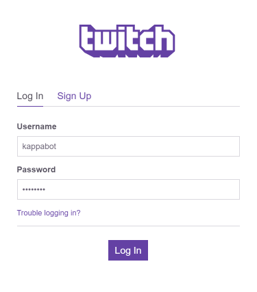 Logging in to Twitch as your custom-named bot Logging in to Twitch as your custom-named bot