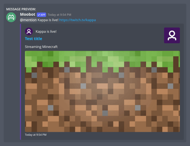 Discord live announcement preview Discord live announcement preview