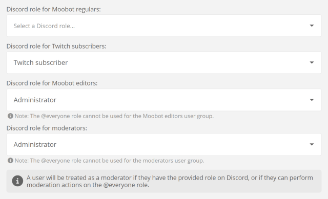 Treating a Discord role as a Twitch user group Treating a Discord role as a Twitch user group