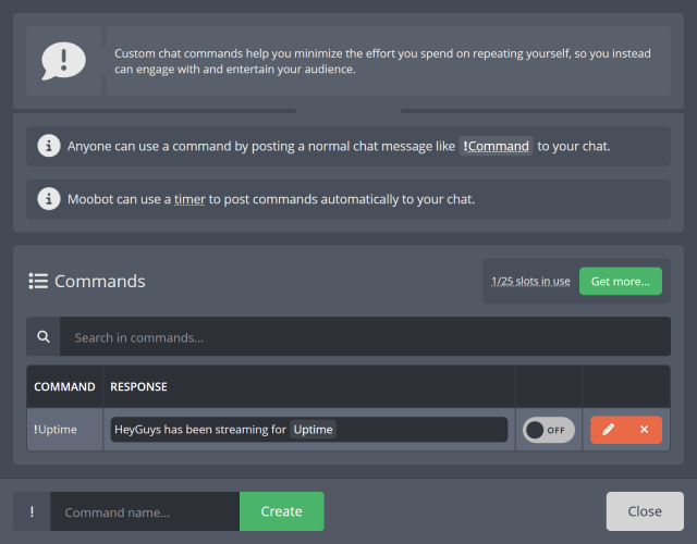 Adding your first chat command to your Twitch chat