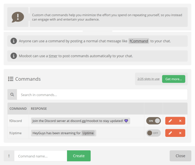 Editing your custom Twitch chat command