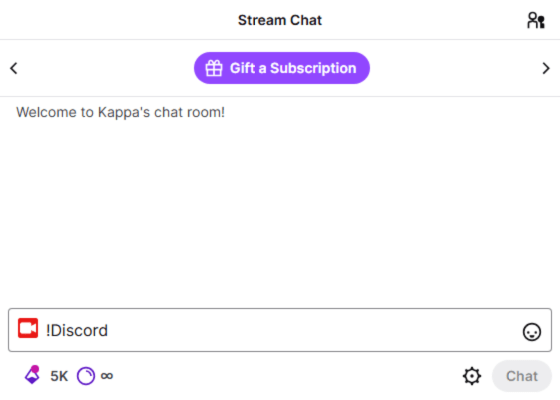 Sending the custom chat command to Twitch chat