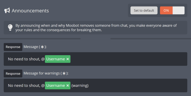 Announcing unwanted behavior in Twitch chat