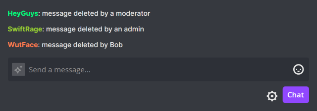 Messages pretending to be deleted in Twitch chat