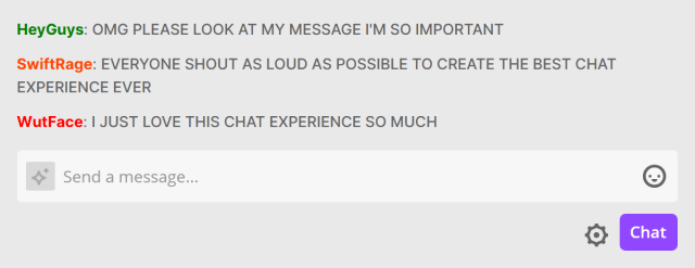 Excessive use of capital letters in Twitch chat