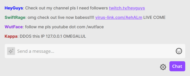 Links in Twitch chat