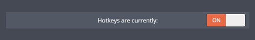 Activating the use of hot-keys Activating the use of hot-keys