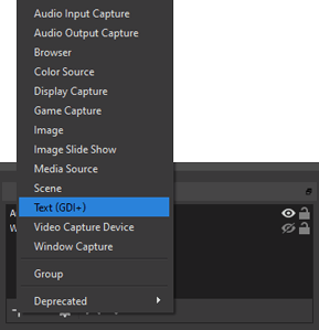 Adding a text source to OBS Adding a text source to OBS