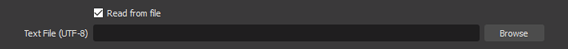 Setting the OBS text source to read from file Setting the OBS text source to read from file