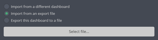 Import from an export file Import from an export file