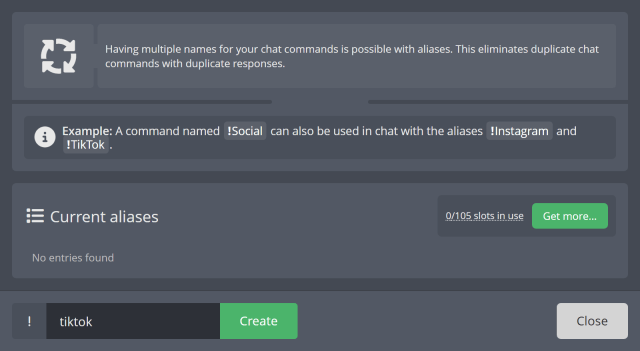 Adding a chat command alias