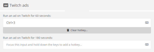 Using hotkeys to run ads Using hotkeys to run ads