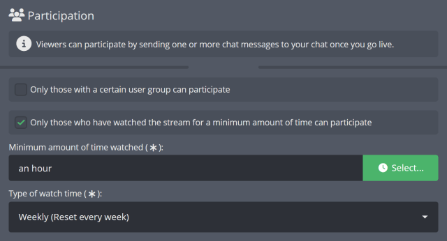 Restricting who can become a VIP to those who have watched the stream Restricting who can become a VIP to those who have watched the stream