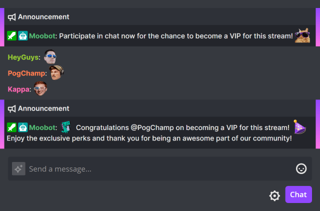 Rewarding early Twitch stream viewers with VIP status Rewarding early Twitch stream viewers with VIP status