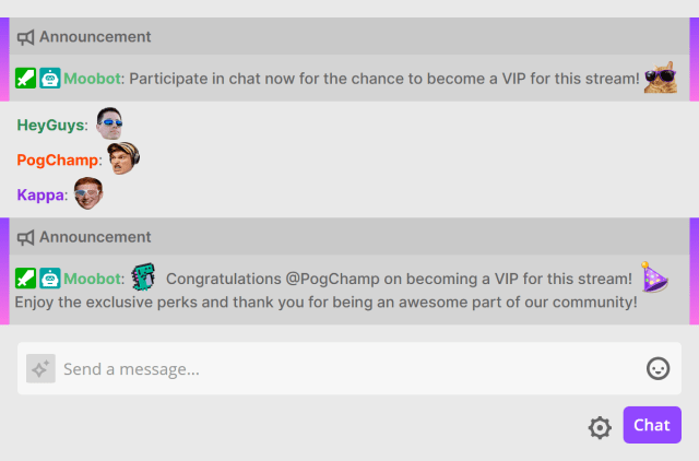 Rewarding early Twitch stream viewers with VIP status Rewarding early Twitch stream viewers with VIP status
