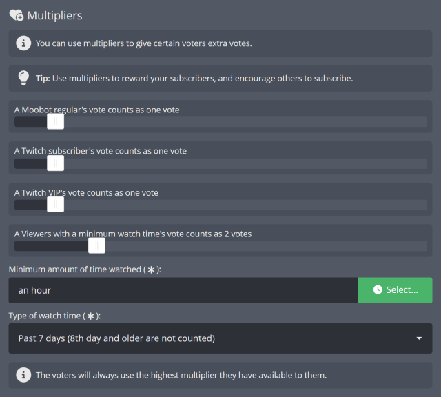 Giving extra votes in your game voting events to your loyal community members