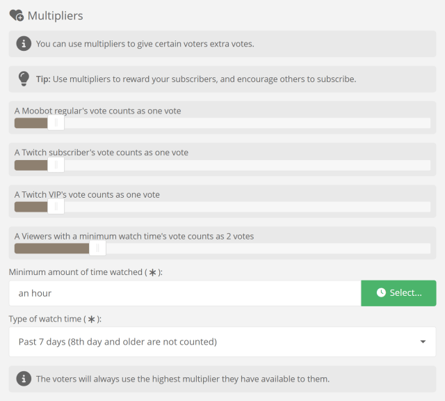 Giving extra votes in your game voting events to your loyal community members