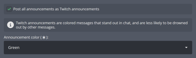 Automatically announcing your Game Vote as Twitch announcements