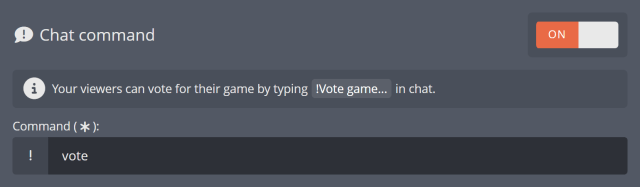 Chat command for voting in your Game Vote