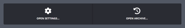 Game Vote archive and settings buttons