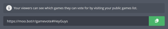 Game Vote whitelist public page