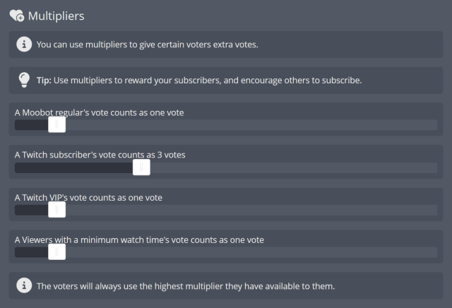 Giving certain viewers extra votes in your Game Vote