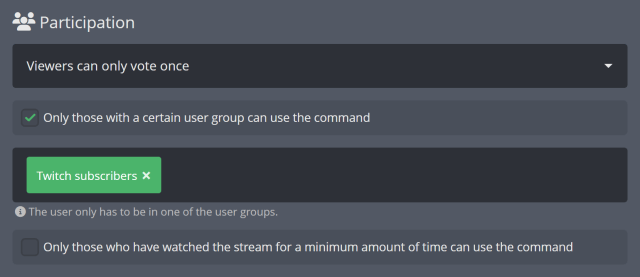 Restricting a Game Vote to certain user groups