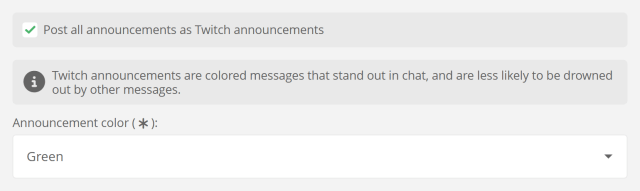 Automatically announcing your Game Vote as Twitch announcements