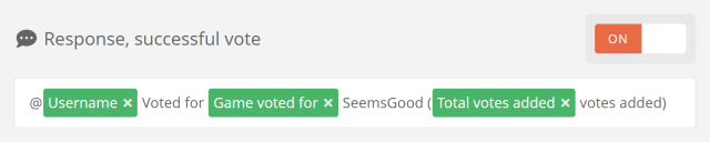 Chat response for successful Game Vote vote
