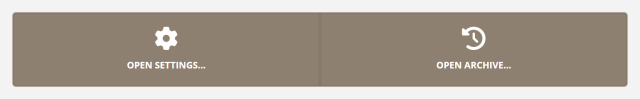 Game Vote archive and settings buttons
