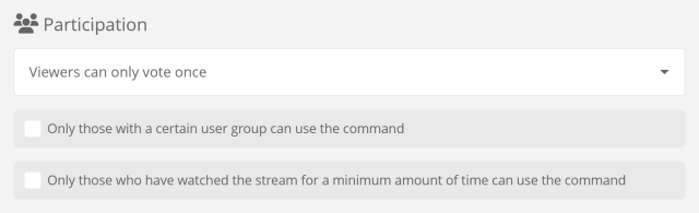 Game Vote settings, participation section
