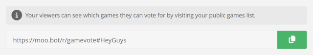 Game Vote whitelist public page
