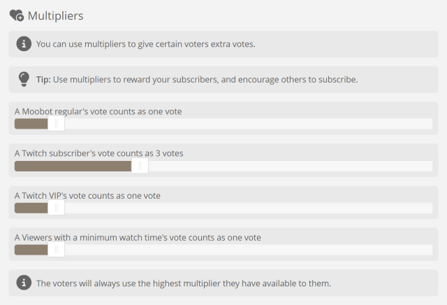 Giving certain viewers extra votes in your Game Vote