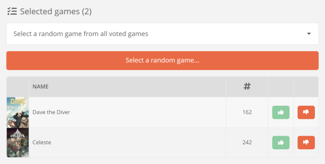 Selecting a random game to play for Twitch Game Vote