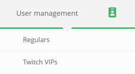 The user management main menu