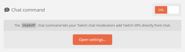 Activating the !AddVip chat command