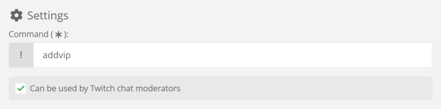 Adjusting the !AddVip chat command settings