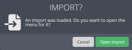 Opening an import