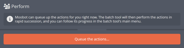 Queueing the actions