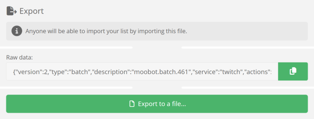 Exporting your list of Twitch users to a file