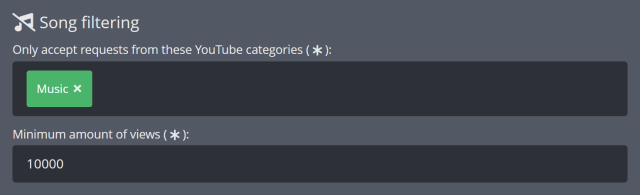 Filtering Song Requests based on category and stats Filtering Song Requests based on category and stats