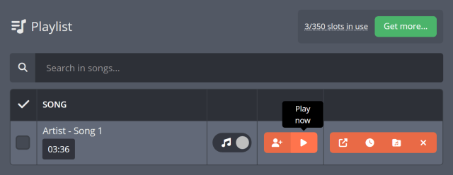 Immediately playing a song from your personal playlist Immediately playing a song from your personal playlist