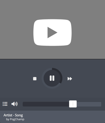 The song player widget for playing Song Requests The song player widget for playing Song Requests