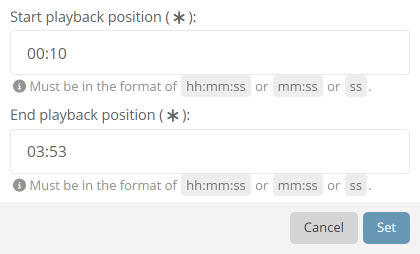 Adjusting playback for songs in the secondary playlist Adjusting playback for songs in the secondary playlist