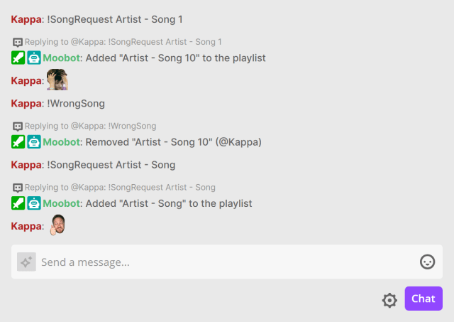 !WrongSong chat command in Twitch chat !WrongSong chat command in Twitch chat